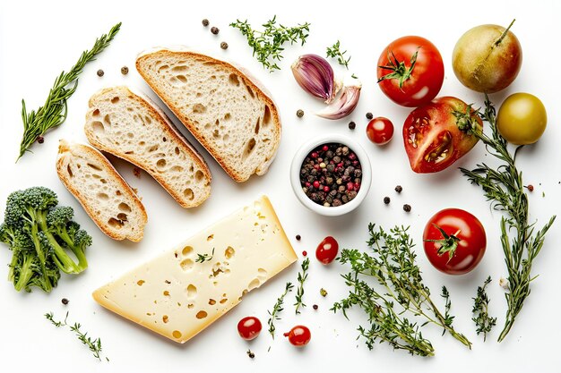 stolik z świeżymi składnikami